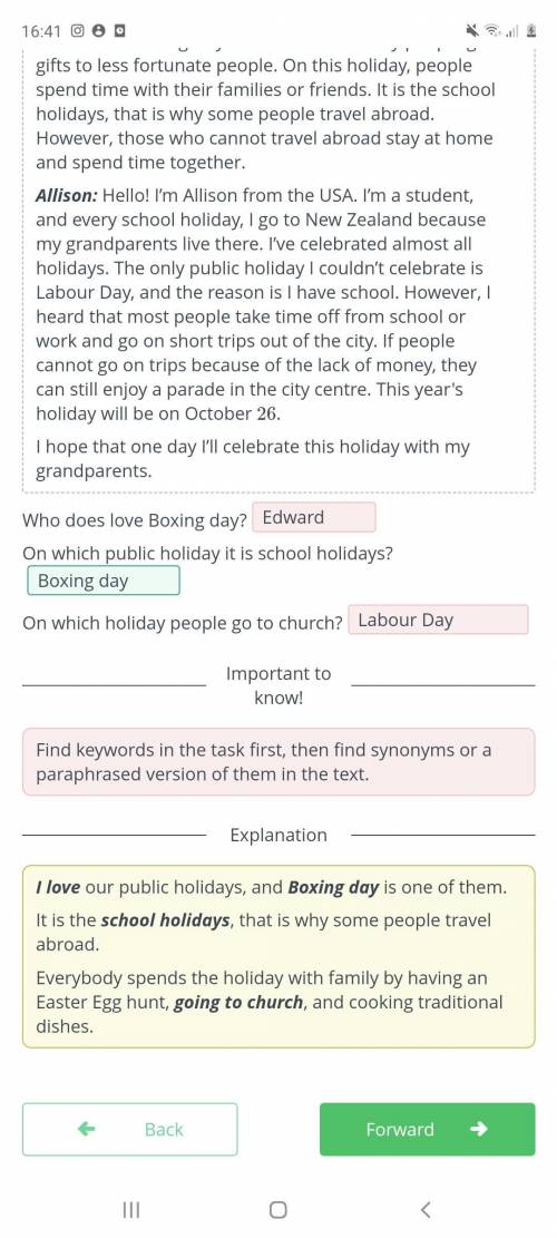 Click the correct option. ) Edward: Hello! I'm Edward. I have lived in New Zealand since 2015. The f
