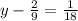 y - \frac{2}{9} = \frac{1}{18}