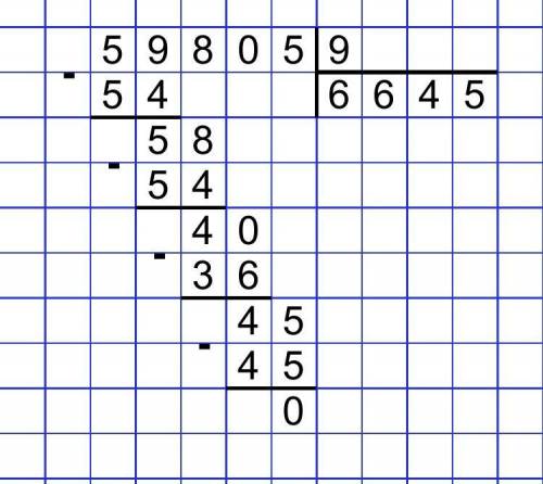 149 142 : 7 = ? в столбик 59 805 : 9 = ? в столбик
