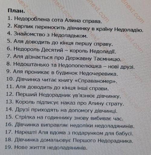 Який план до 13 розділу з казки незвичайні пригоди Алі в країні недолади