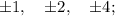 \pm 1, \quad \pm 2, \quad \pm 4;