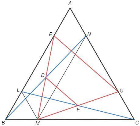 На сторонах AB, BC и CA равностороннего треугольника ABC отмечены точки L, M и N так, что LM паралле