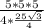 \frac{5*5*5}{4*\frac{25\sqrt{3} }{4} }