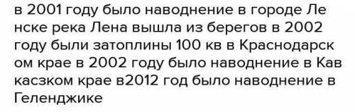 Приведите примеры наводнений в Российской Федерации, которые произошли по различным причинам. Укажит