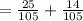 =\frac{25}{105} +\frac{14}{105}