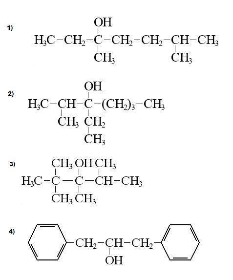 Напишіть структурні формули таких сполук: а) 3,6-диметил-3-гептанол; б) 2-метил-3-етил-3-гептанол;