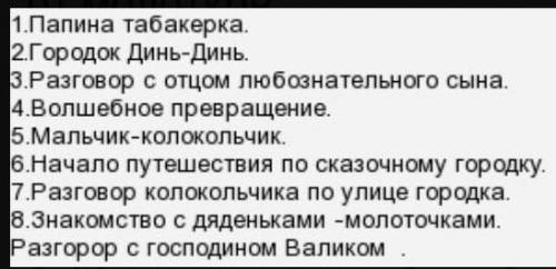 Рассказ Городок в табакерке.Составь два плана произведения для краткого и для подробного пересказа