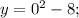 y=0^{2}-8;