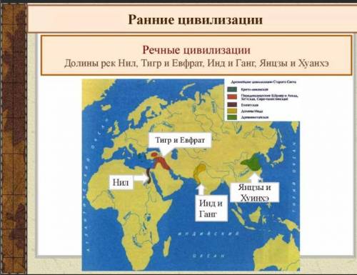 четыре древнейших цивилизаций у меня сор а если напишите всякую дрянь тогда БАН ,если правильно тогд