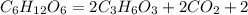 C_6H_{12}O_6=2C_3H_6O_3+2CO_2+2АТФ