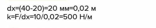 1 Используя график (см. рис. 3.42), опре- делите жесткость пружины. (500 Н/м)3.найдите жесткость пру