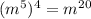 (m^{5} )^{4}=m^{20}