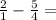 \frac{2}{1} - \frac{5}{4} =