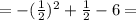 = - ( { \frac{1}{2} })^{2} + \frac{1}{2} - 6 = \\