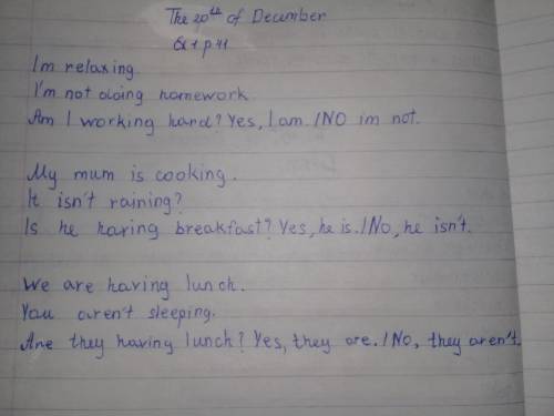 Language focus 1 Present continuous 1 Complete the examples from the text on page 40. relaxing. He /