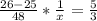 \frac{26-25}{48} *\frac{1}{x} = \frac{5}{3} \\\\