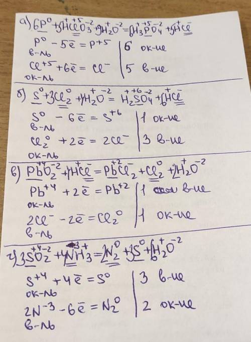 Використавши метод електронного балансу , складіть рівняння окисно-відновних реакцій за наведеними с