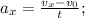 a_{x}=\frac{v_{x}-v_{0} }{t} ;