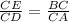 \frac{CE}{CD}=\frac{BC}{CA}