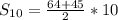 S_{10}=\frac{64+45}{2} *10