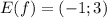 E(f)=(-1; 3)