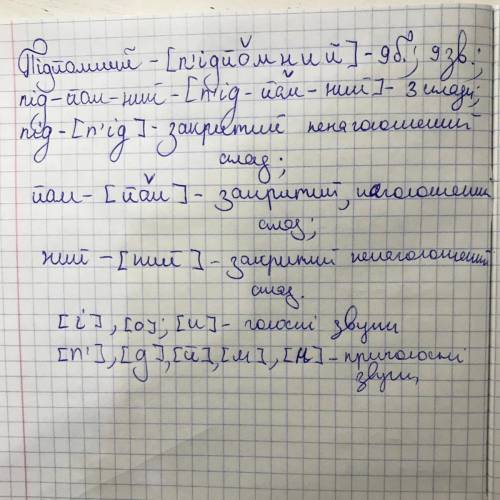 Фонетичний розбір слова підйомний​
