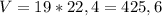 V = 19 * 22,4 = 425,6