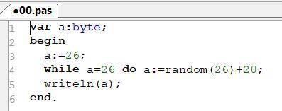 КАК ЗАПИСАТЬ РАНДОМ в паскале от 20 до 45, КРОМЕ 26?​
