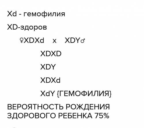 Дети какого пола будут страдать гемофилией, если их мать является носительницей, а отец - здоров?​