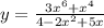 y = \frac{3 {x}^{6} + {x}^{4} }{4 - 2 {x}^{2} + 5x } \\