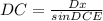 DC = \frac{Dx}{sinDCE}