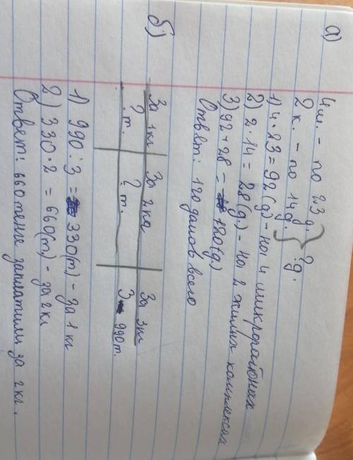 А) В городе построили 4 микрорайона, в каждом было по 23 до- ма и 2 жилых комплекса по 14 домов. Ско