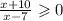 \frac{x + 10}{x - 7} \geqslant 0