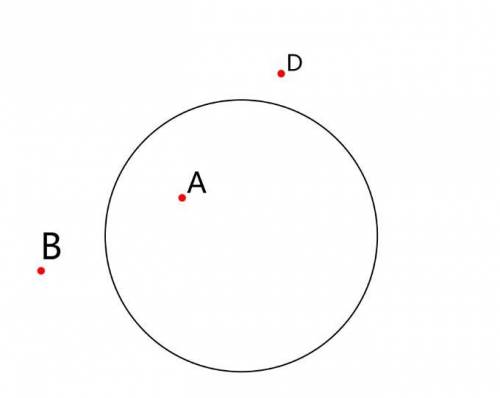 6. Начертите круг радиусом 2 cm 5 mm. Отметьтевнутри круга точку А и вне круга точки Ви D.​