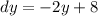 \fracdz}{dy} =-2y+8