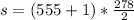 s=(555+1)*\frac{278}{2}