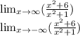 \lim_{x \to \infty}( {x^2+6\over x^2+1})\\\lim_{x \to - \infty}( {x^2+6\over x^2+1})