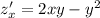 z'_x=2xy-y^2