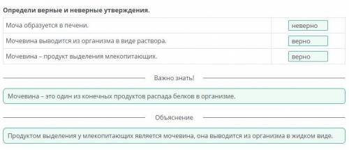 Мочевина выводится в виде раствора, моча образуется в печени, у млекопитающих продукт выделения моче