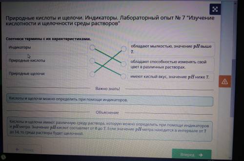 Природные кислоты и щелочи. Индикаторы. Лабораторный опыт № 7 Изучение кислотности и щелочности сре