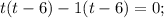 t(t-6)-1(t-6)=0;