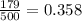 \frac{179}{500} = 0.358