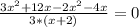 \frac{3x^{2} +12x-2x^{2} -4x}{3*(x+2)}=0