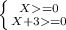 \left \{ {{X=0} \atop {X+3=0}} \right.