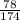 \frac{78}{174}