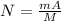 N = \frac{mA}{M}