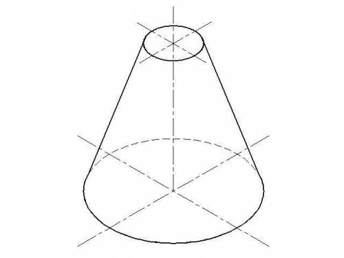ЧЕРЧЕНИЕ начертить аксонометрическую проекцию (в изометрии) усечённого конуса, образованного в резу