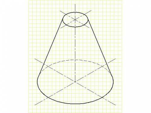 ЧЕРЧЕНИЕ начертить аксонометрическую проекцию (в изометрии) усечённого конуса, образованного в резу