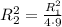 R_2^2 = \frac{R_1^2}{4\cdot 9}