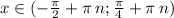 x \in( - \frac{\pi}{2} + \pi \: n; \frac{\pi}{4} + \pi \: n) \\